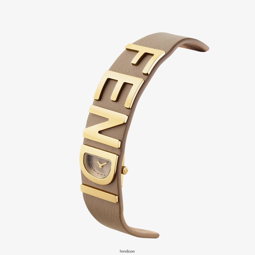 17.80 × 19.80 ملم - سوار الساعة مع الحروف رمادي Fendi نحيف مُكَمِّلات TNL80L46