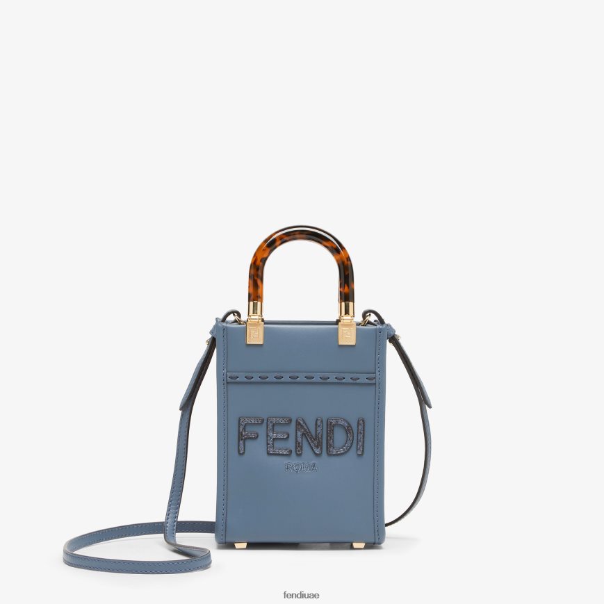 حقيبة صغيرة من الجلد وElaphe أزرق Fendi نحيف مُكَمِّلات TNL80L768