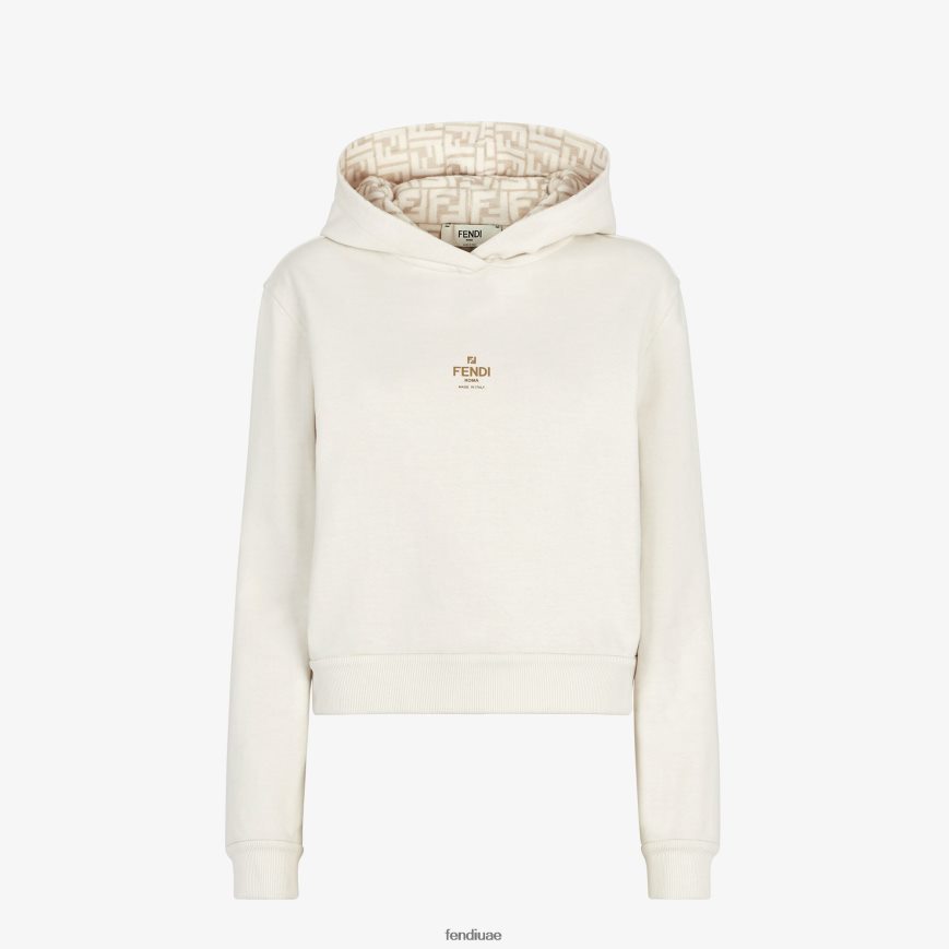 سترة جيرسي أبيض Fendi نحيف ثياب TNL80L1015