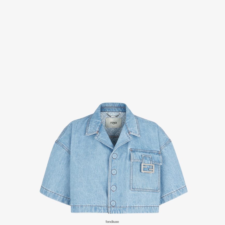 سترة من الدنيم أزرق Fendi نحيف ثياب TNL80L1019