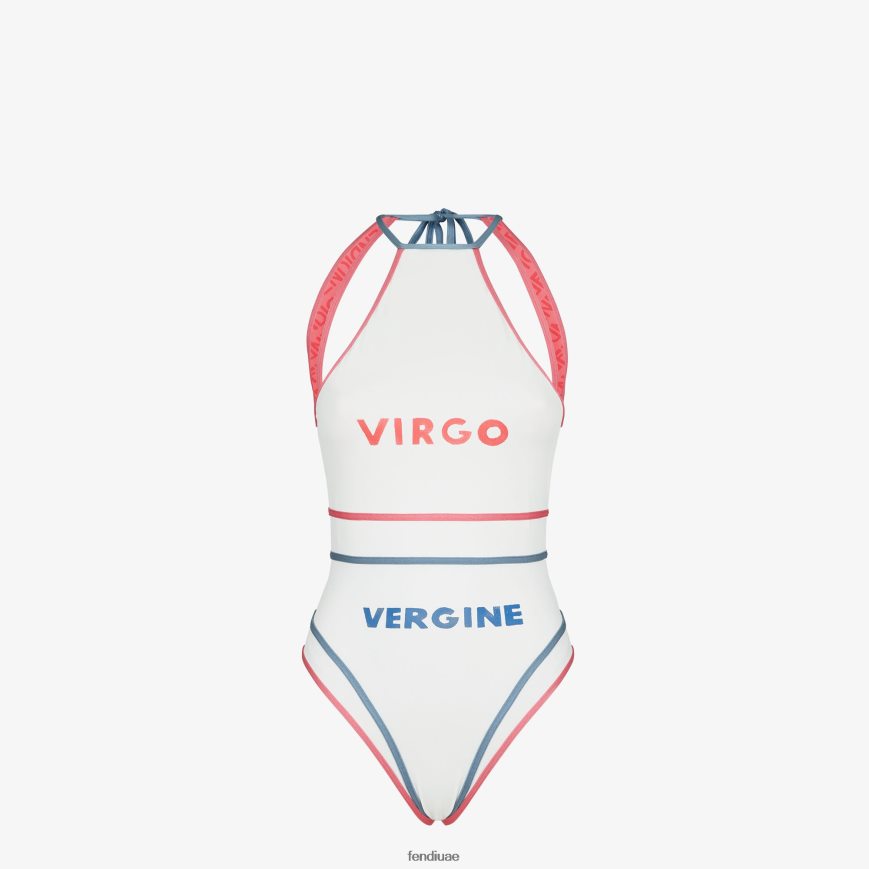 ملابس السباحة ليكرا أبيض Fendi نحيف ثياب TNL80L1023