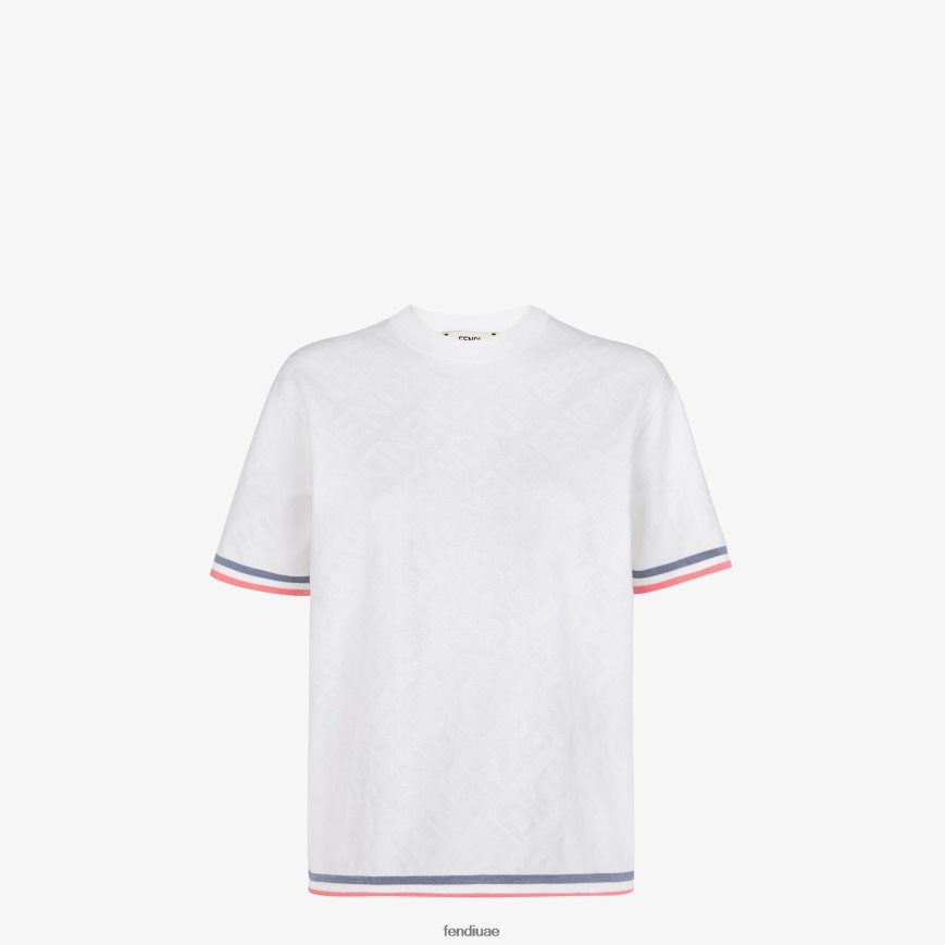 البلوز فسكوزي أبيض Fendi نحيف ثياب TNL80L1035