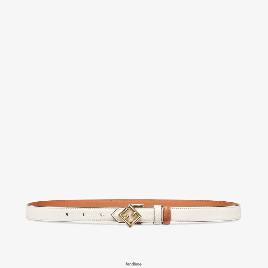 حزام ذو وجهين من جلد الكاميليا متعدد الألوان Fendi نحيف مُكَمِّلات TNL80L105
