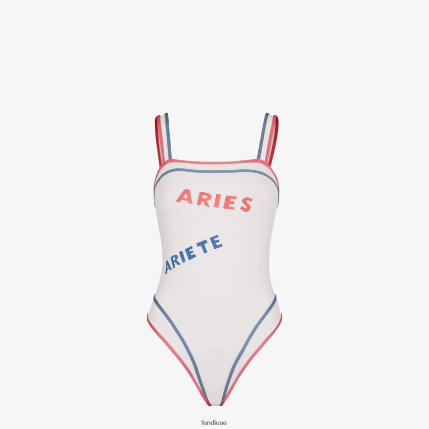 ملابس السباحة ليكرا أبيض Fendi نحيف ثياب TNL80L1053