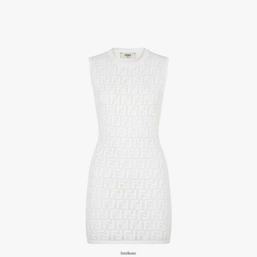 فستان فسكوزي أبيض Fendi نحيف ثياب TNL80L1071