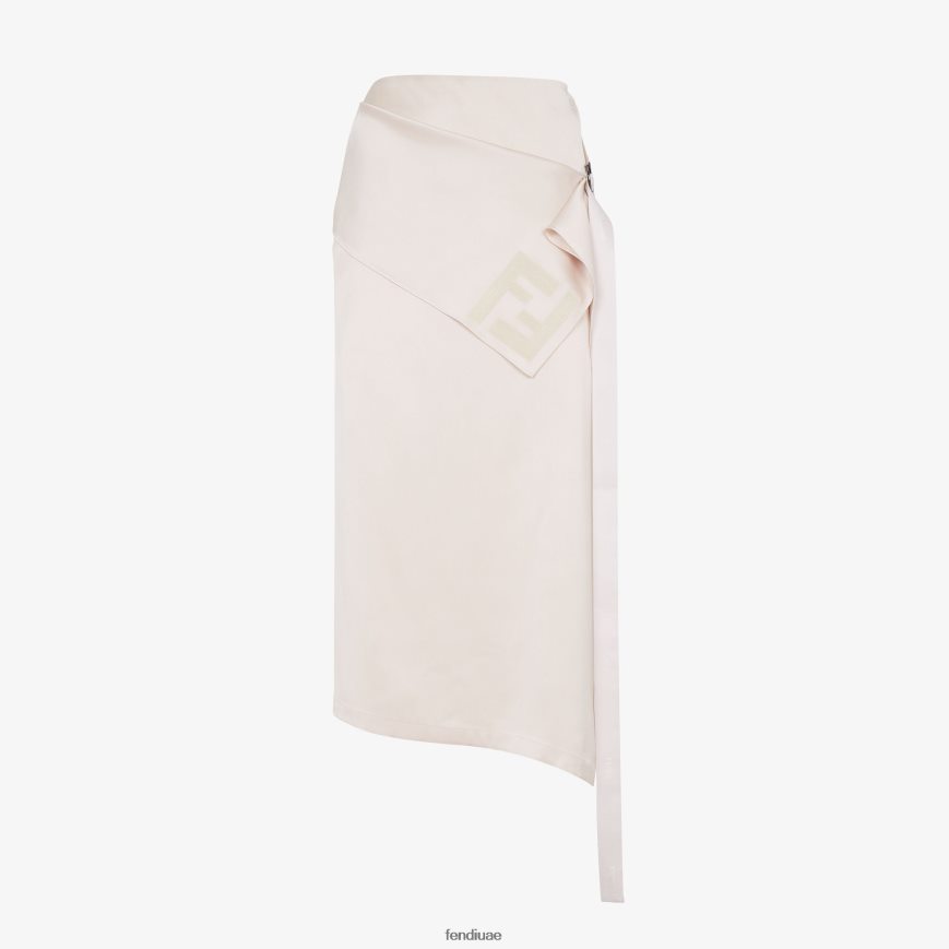 تنورة حريرية اللون البيج Fendi نحيف ثياب TNL80L1089