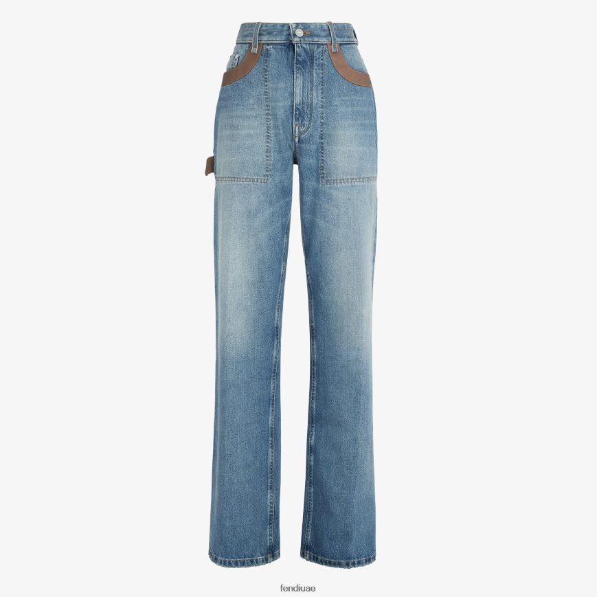 سراويل جينز أزرق Fendi نحيف ثياب TNL80L1095