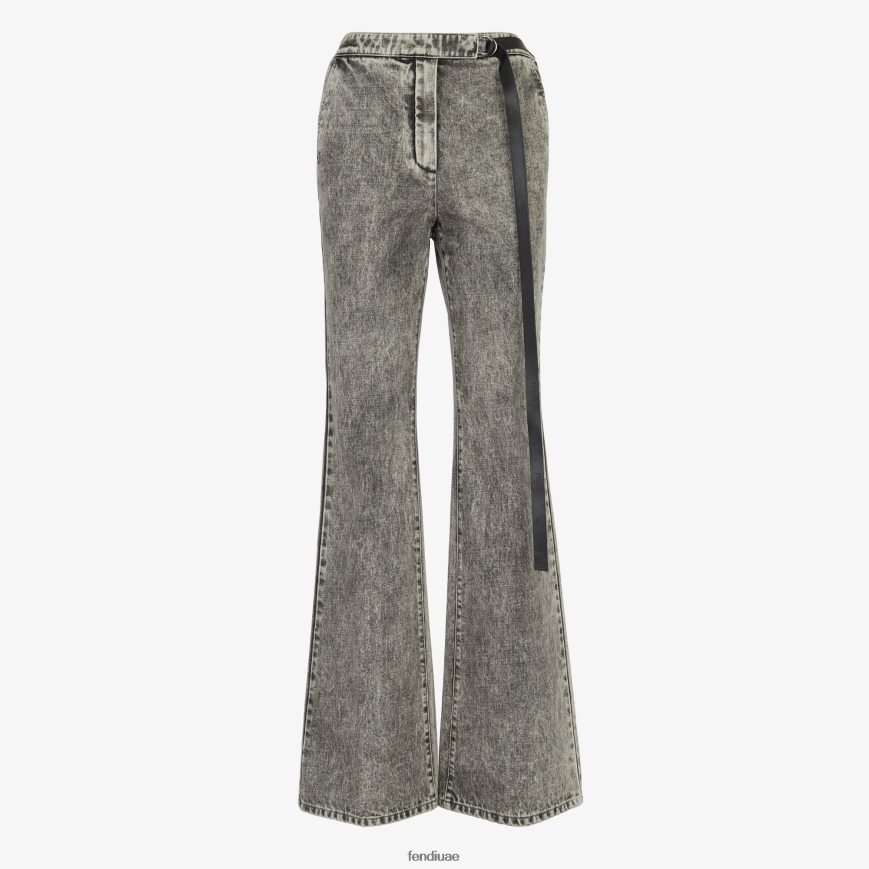 سراويل جينز أسود Fendi نحيف ثياب TNL80L1098