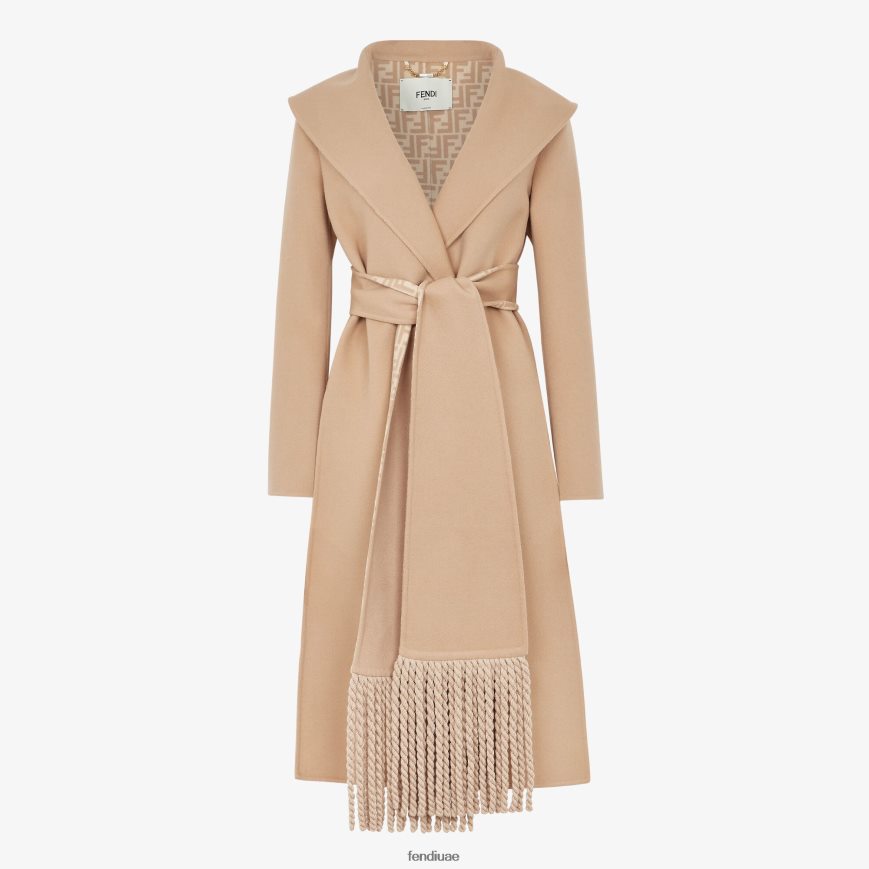 معطف صوف اللون البيج Fendi نحيف ثياب TNL80L1119