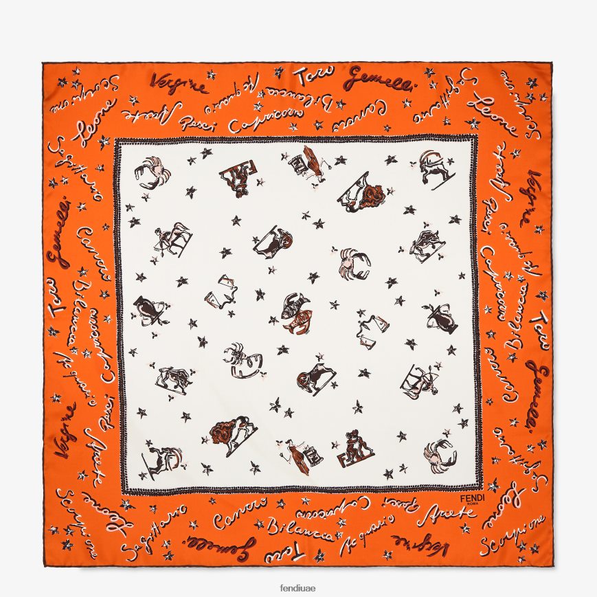 فولار حرير مطبوع متعدد الألوان Fendi نحيف مُكَمِّلات TNL80L112