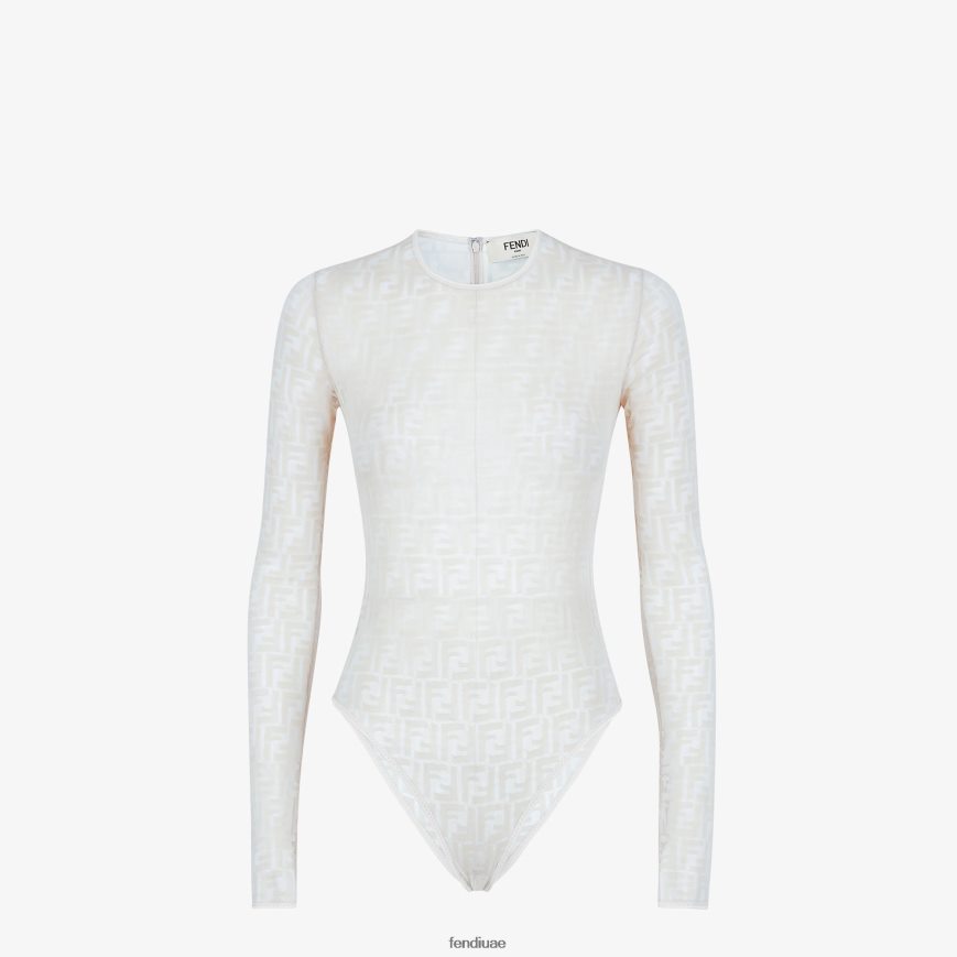 ارتداءها الدانتيل أبيض Fendi نحيف ثياب TNL80L1128