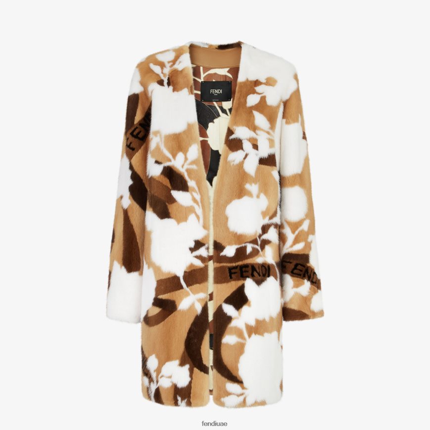 معطف المنك متعدد الألوان Fendi نحيف ثياب TNL80L1139