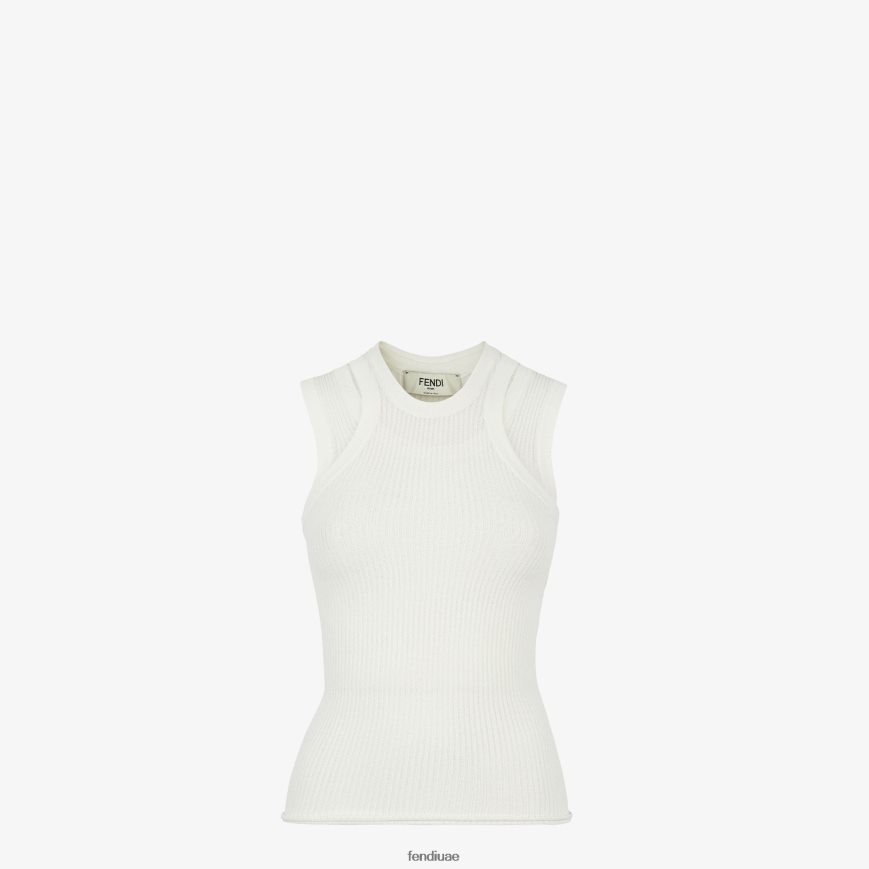 أعلى فسكوزي أبيض Fendi نحيف ثياب TNL80L1146