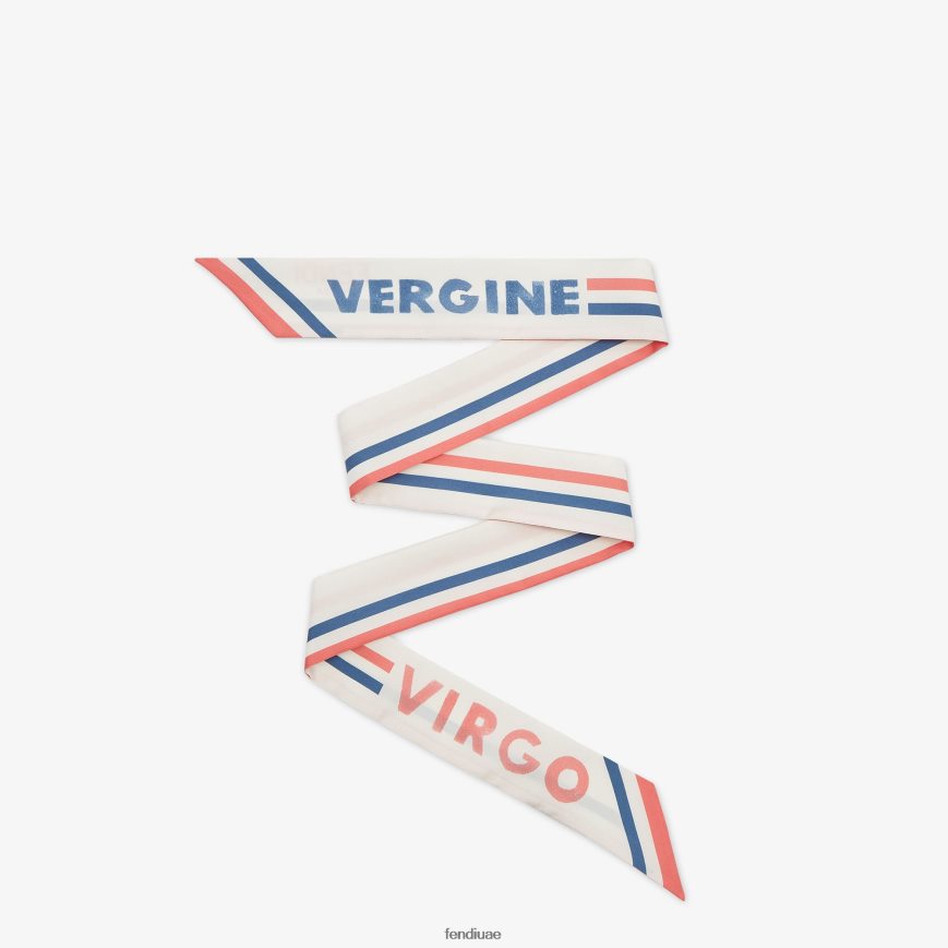 عصابة حرير ملفوفة أبيض Fendi نحيف مُكَمِّلات TNL80L115