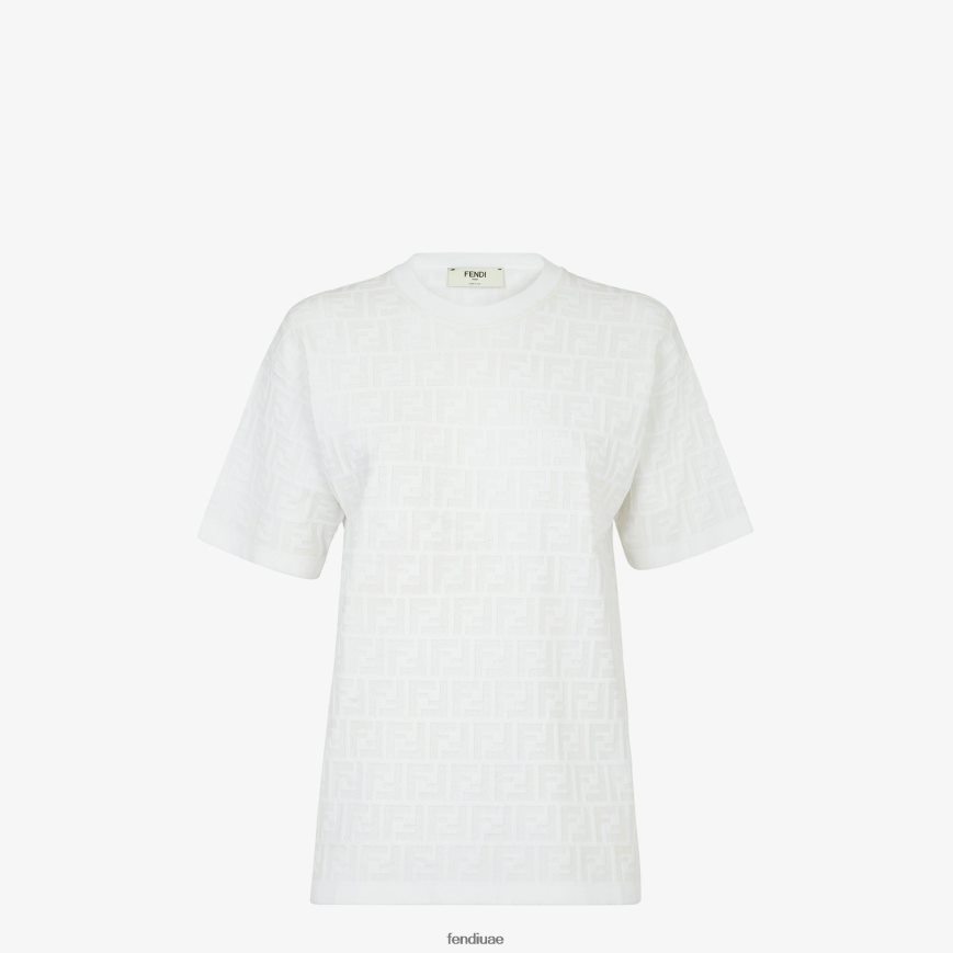 سترة فسكوزي أبيض Fendi نحيف ثياب TNL80L1162