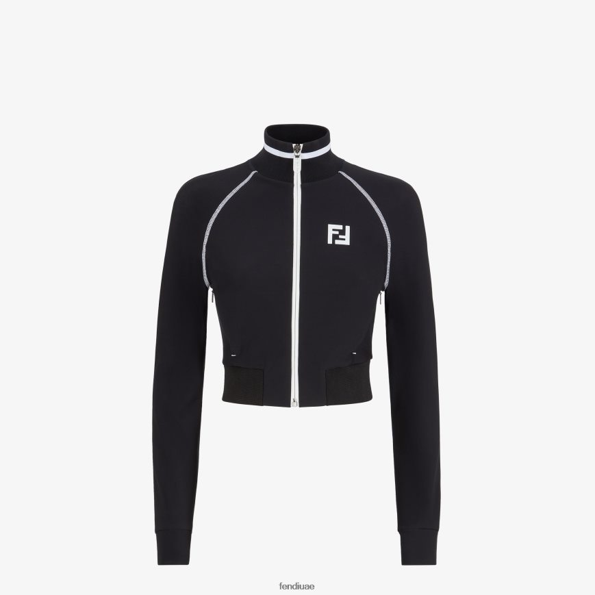 سترة نسيج التكنولوجيا أسود Fendi نحيف ثياب TNL80L1174