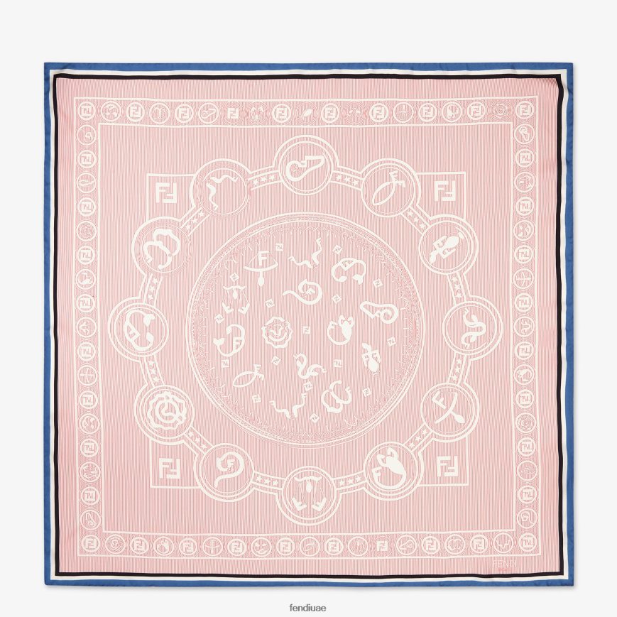 فولار حرير مطبوع متعدد الألوان Fendi نحيف مُكَمِّلات TNL80L118