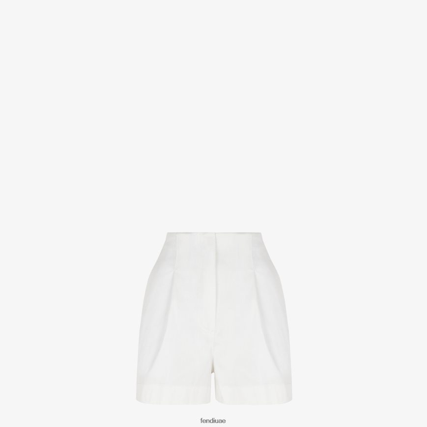 شورت الدنيم أبيض Fendi نحيف ثياب TNL80L1229