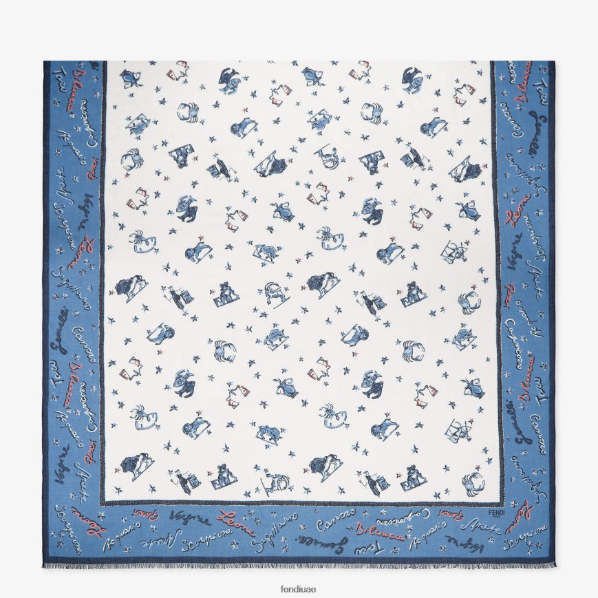 سرق الحرير أزرق Fendi نحيف مُكَمِّلات TNL80L126