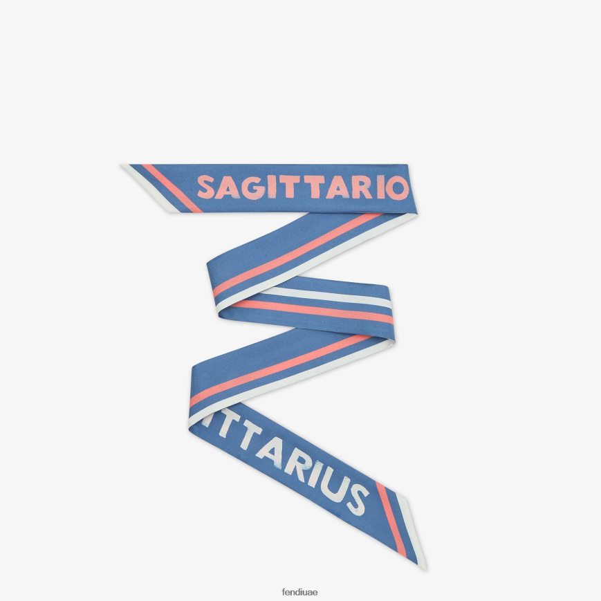 عصابة حرير ملفوفة أزرق Fendi نحيف مُكَمِّلات TNL80L128