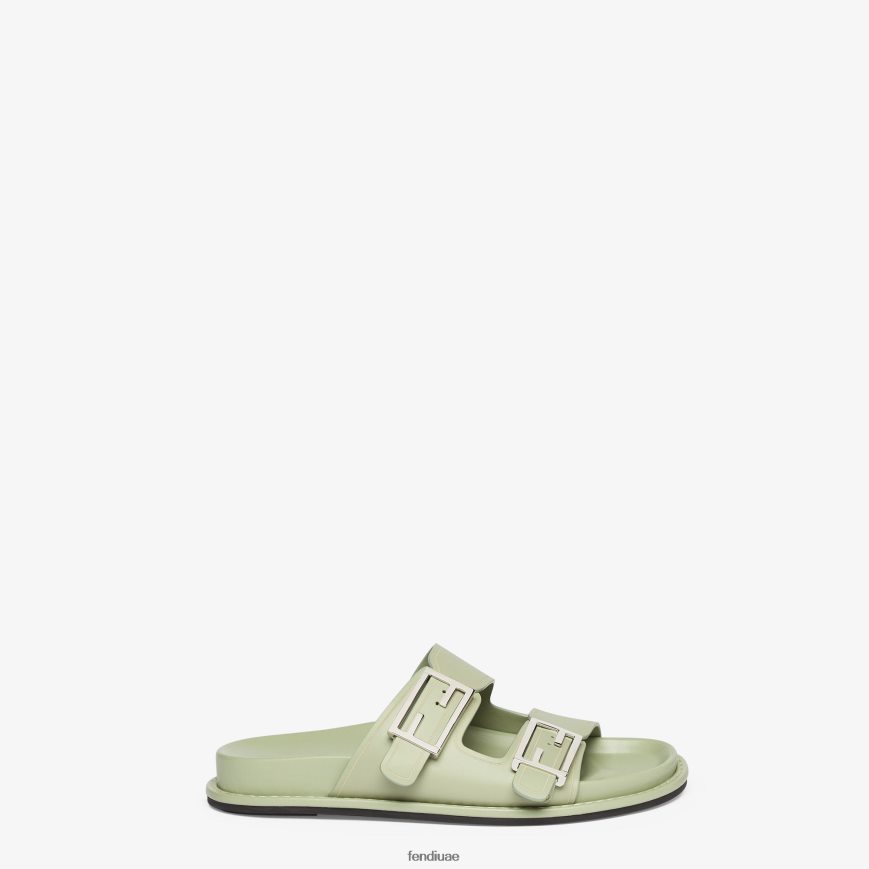 يشعر الشرائح الجلدية أخضر Fendi نحيف أحذية TNL80L1303