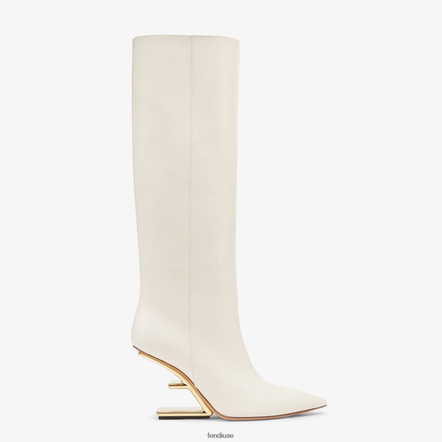 الأحذية الجلدية ذات الكعب العالي أبيض Fendi نحيف أحذية TNL80L1355