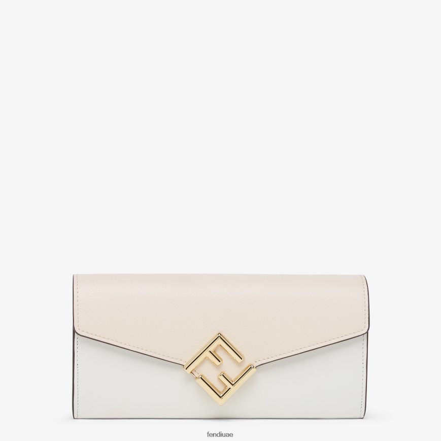 محفظة من جلد الكاميليا بلونين لون القرنفل Fendi نحيف مُكَمِّلات TNL80L1409