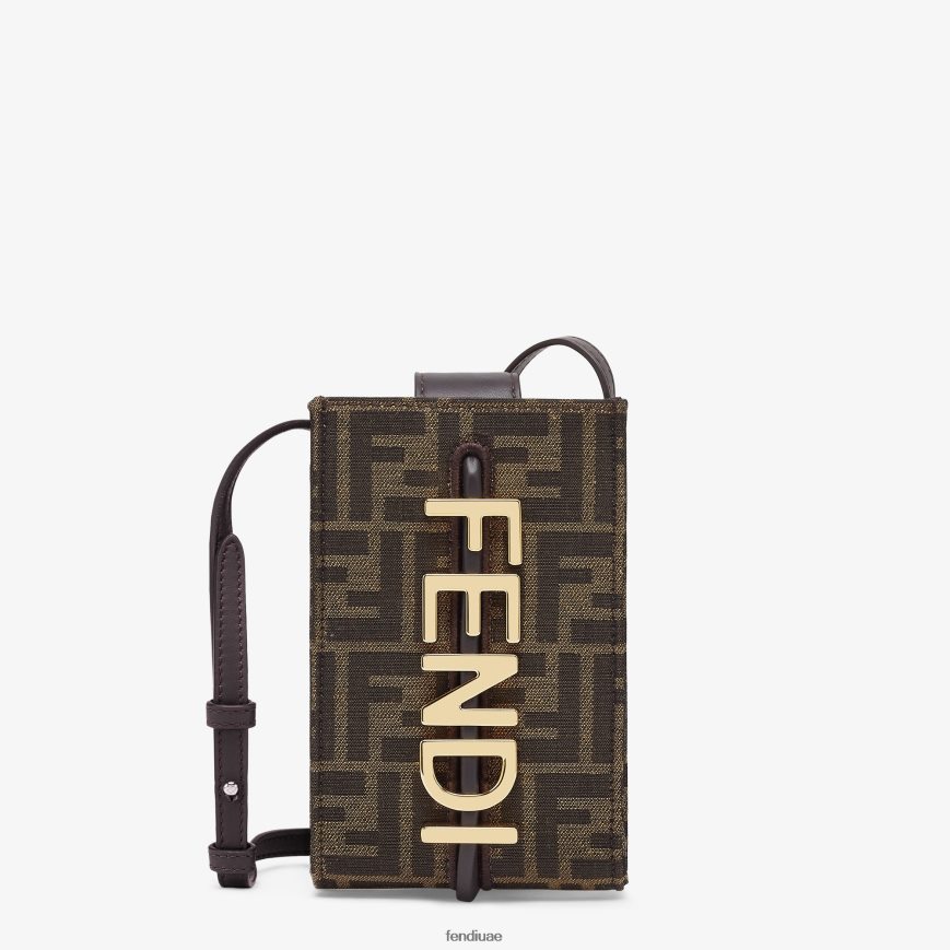 الحقيبة النسيج وما يليها بني Fendi نحيف مُكَمِّلات TNL80L1434
