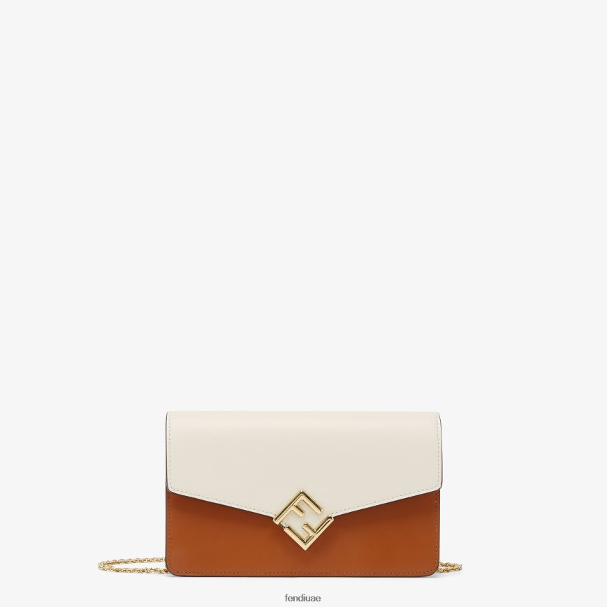محفظة من الجلد والكاميليا بلونين متعدد الألوان Fendi نحيف مُكَمِّلات TNL80L1437