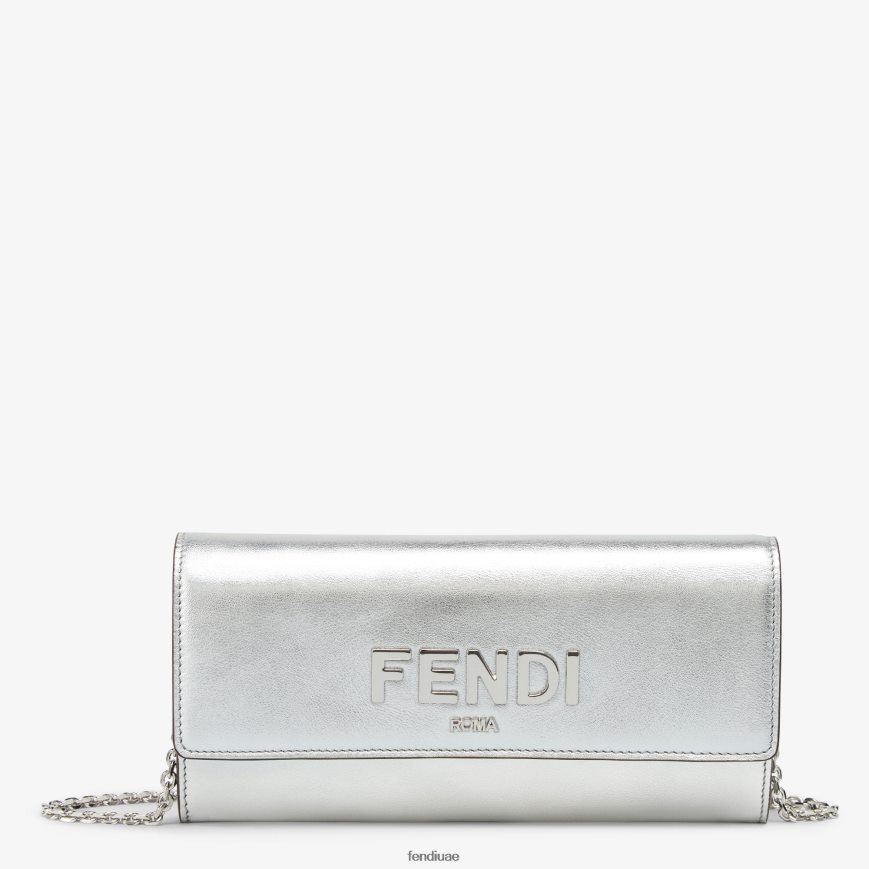 كونتيننتال مع محفظة جلدية بسلسلة فضة Fendi نحيف مُكَمِّلات TNL80L1440