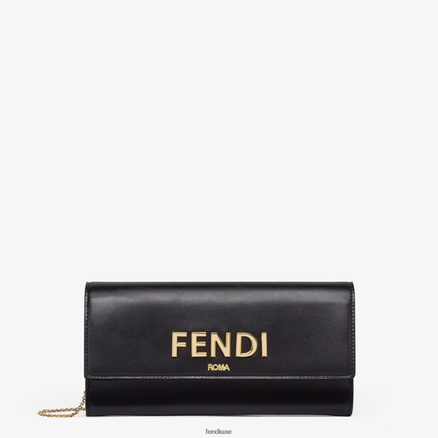 محفظة روما الجلدية أسود Fendi نحيف مُكَمِّلات TNL80L1443