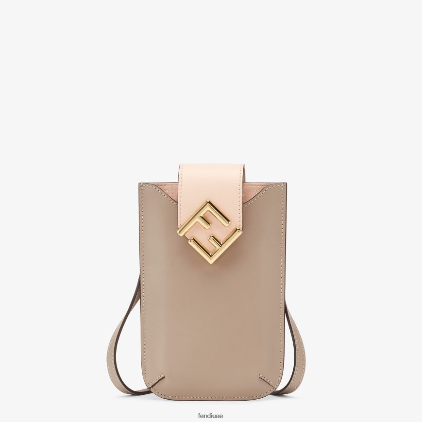 الحقيبة الجلدية حمامة اللون البيج Fendi نحيف مُكَمِّلات TNL80L1460