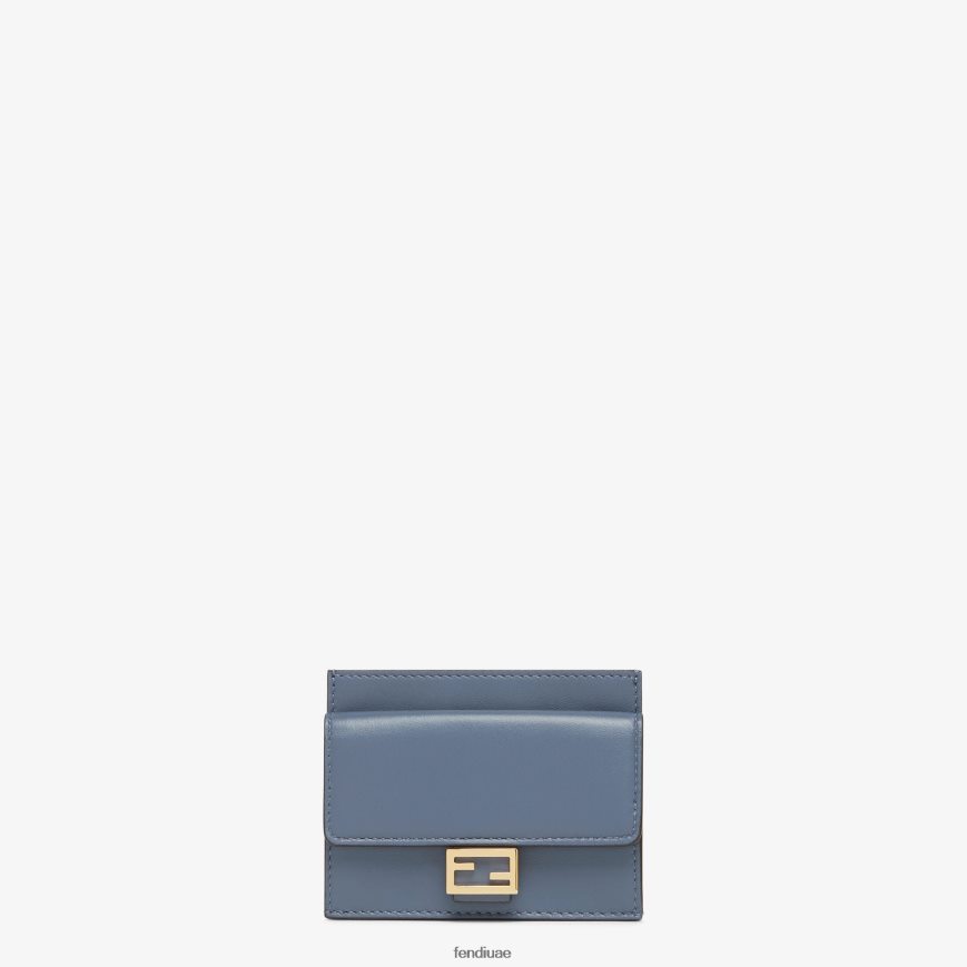 حامل بطاقة جلد نابا أزرق Fendi نحيف مُكَمِّلات TNL80L1498