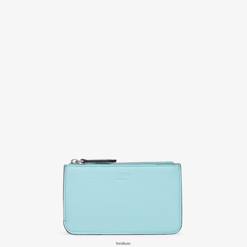 حقيبة جلدية لمفتاح بيكابو أزرق فاتح Fendi نحيف مُكَمِّلات TNL80L1530