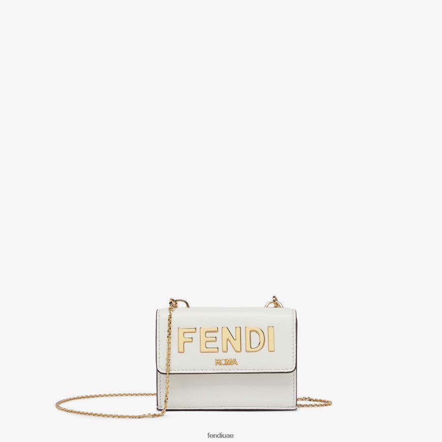 محفظة روما الجلدية أبيض Fendi نحيف مُكَمِّلات TNL80L1537