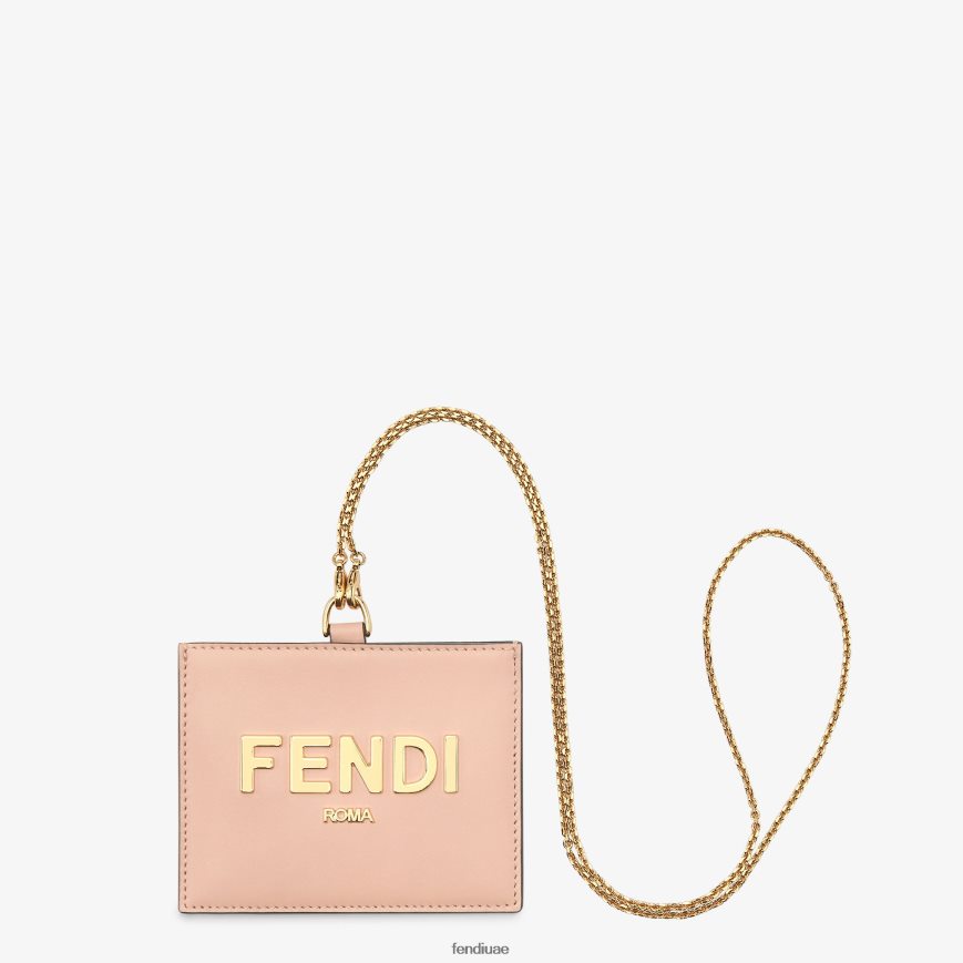 شارة اسم جلدية لون القرنفل Fendi نحيف مُكَمِّلات TNL80L1539
