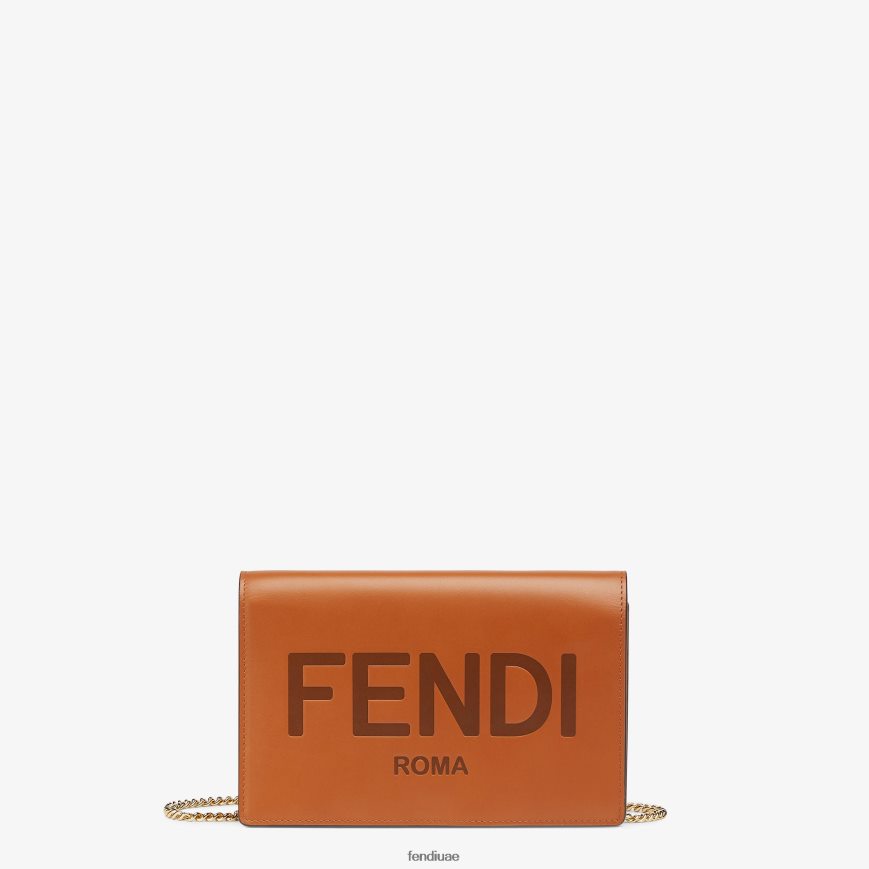 محفظة على حقيبة جلدية صغيرة بني Fendi نحيف مُكَمِّلات TNL80L1558