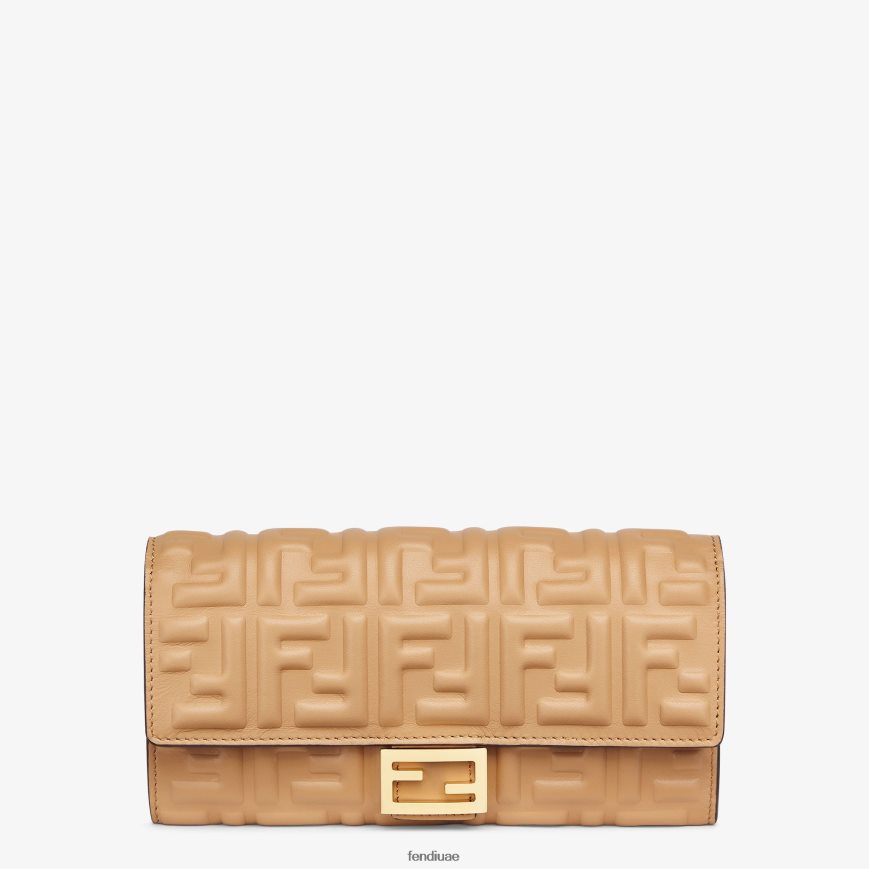 محفظة باجيت كونتيننتال من جلد نابا اللون البيج Fendi نحيف مُكَمِّلات TNL80L1562