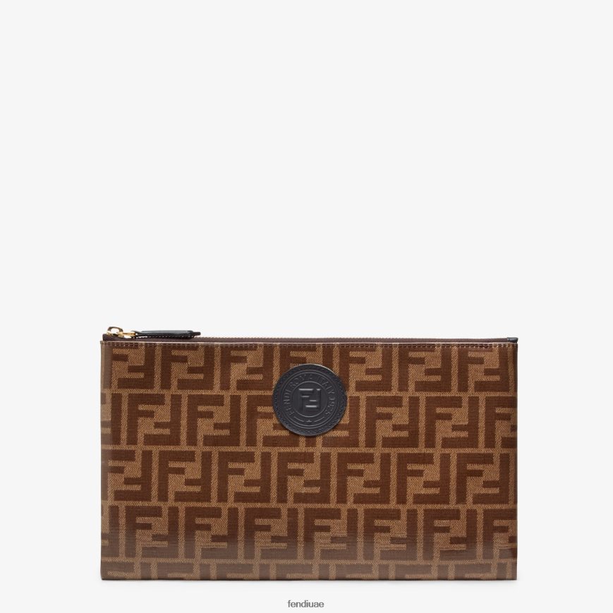 الحقيبة القماش بني Fendi نحيف مُكَمِّلات TNL80L1589