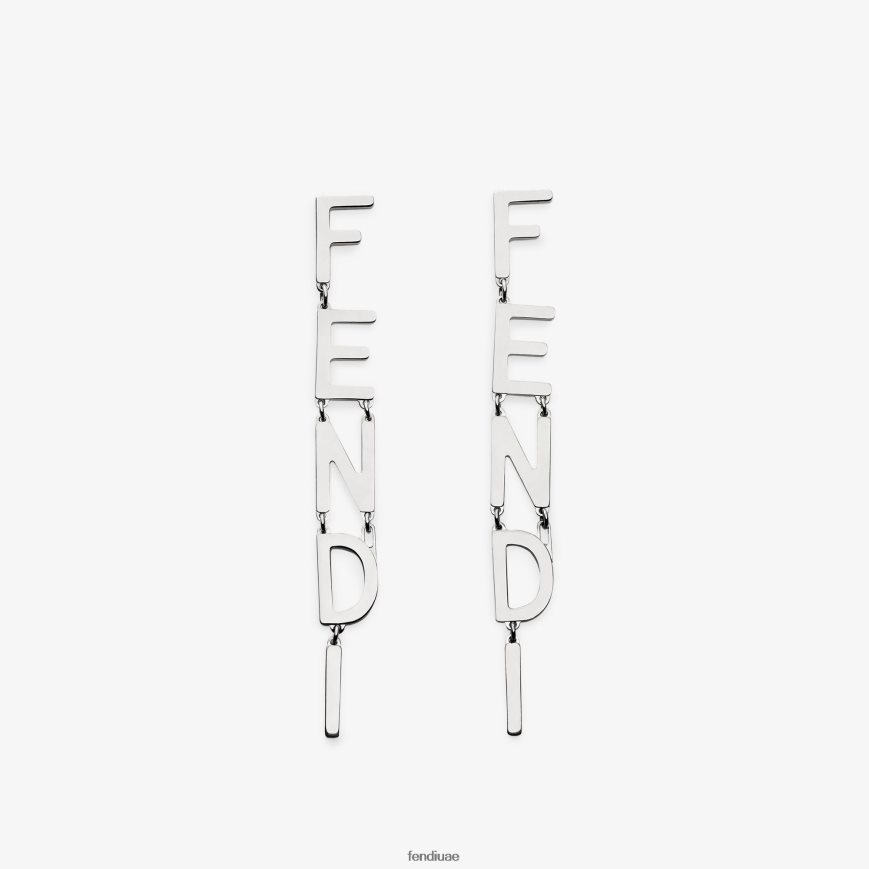 أقراط التوقيع فضة Fendi نحيف مجوهرات TNL80L1625