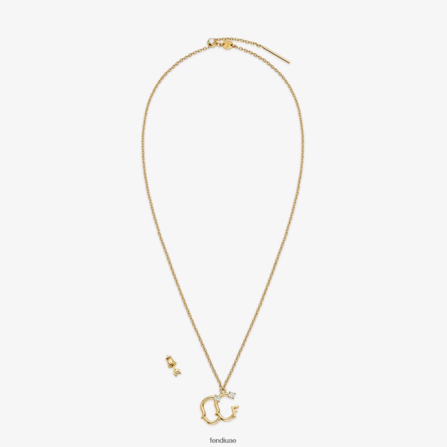 مجموعة الجوزاء ذهب Fendi نحيف مجوهرات TNL80L1635