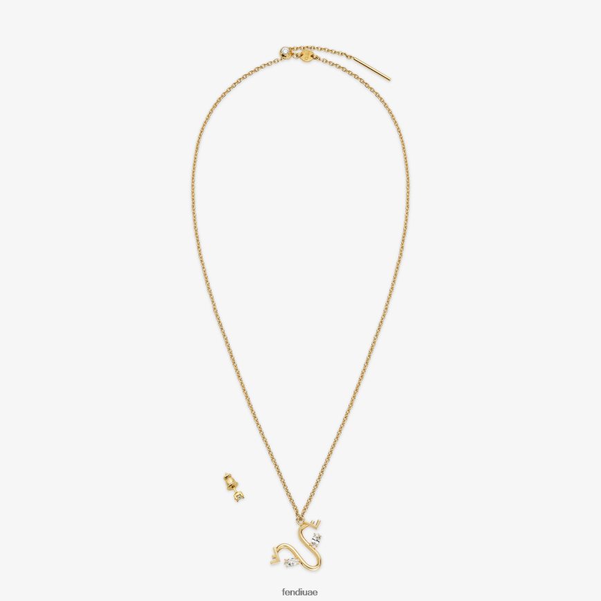 مجموعة الجدي ذهب Fendi نحيف مجوهرات TNL80L1643