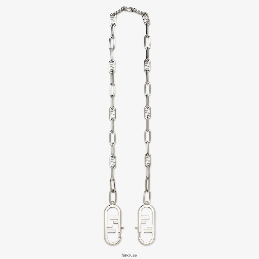 حزام كتف معدني فضة Fendi نحيف مُكَمِّلات TNL80L168