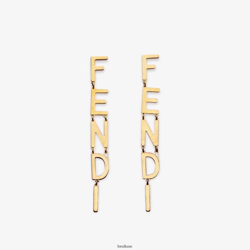 خمر -الأقراط ذهب Fendi نحيف مجوهرات TNL80L1694