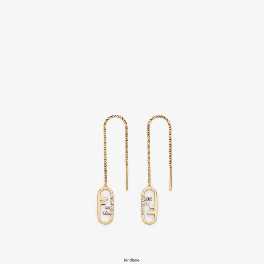 أقراط أولوك ذهب Fendi نحيف مجوهرات TNL80L1703