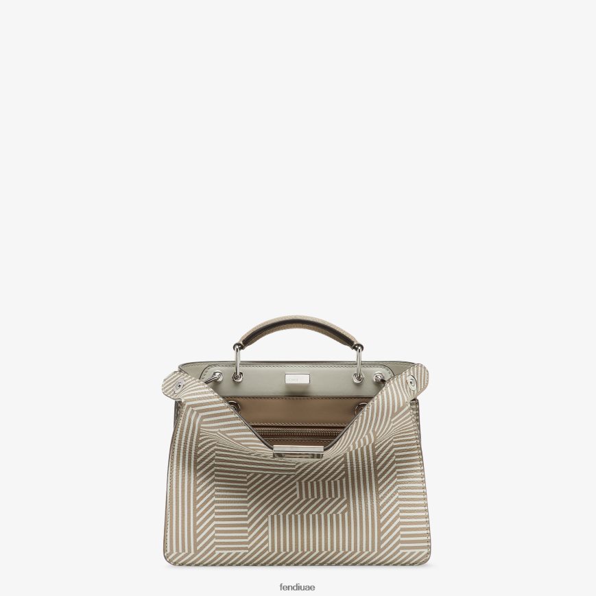 حقيبة جلدية مطبوعة بلونين اللون البيج Fendi رجال مُكَمِّلات TNL80L1820