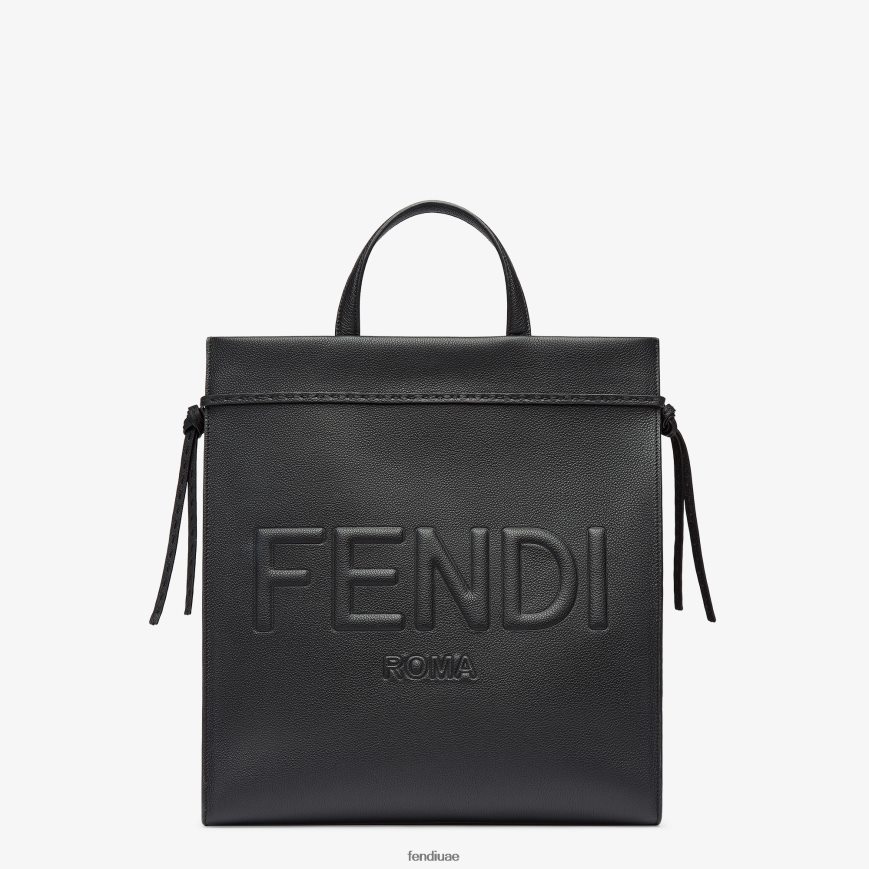 حقيبة جلدية متوسطة الحجم للمتسوقين أسود Fendi رجال مُكَمِّلات TNL80L1850