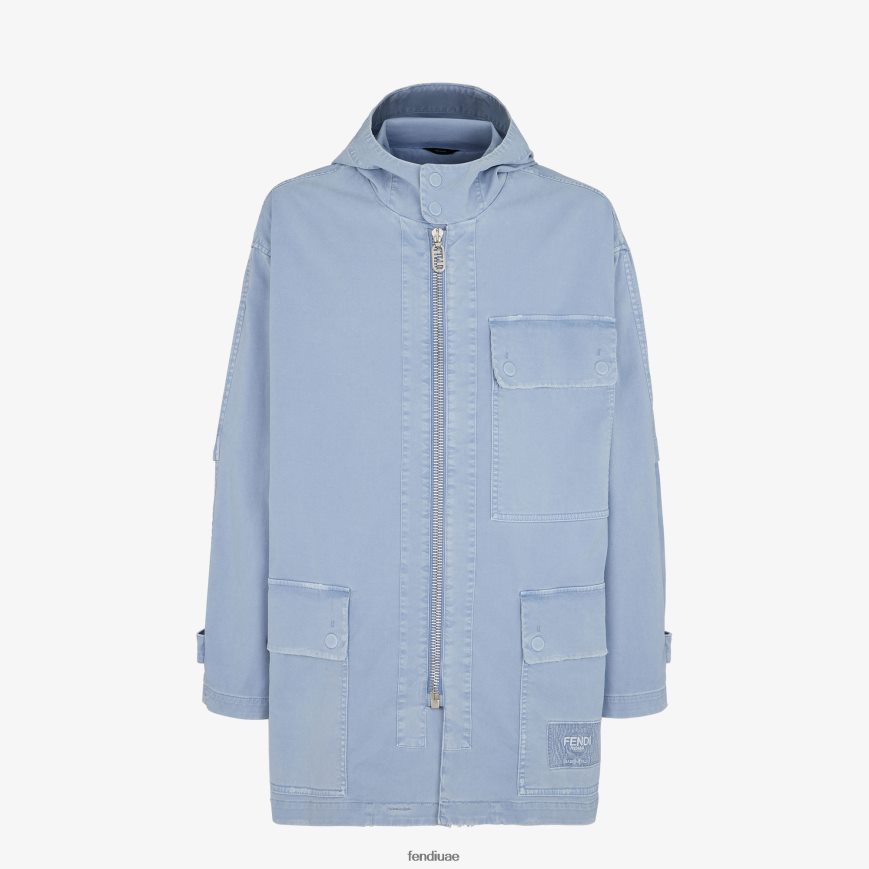 سترة جبردين أزرق فاتح Fendi رجال ثياب TNL80L1911