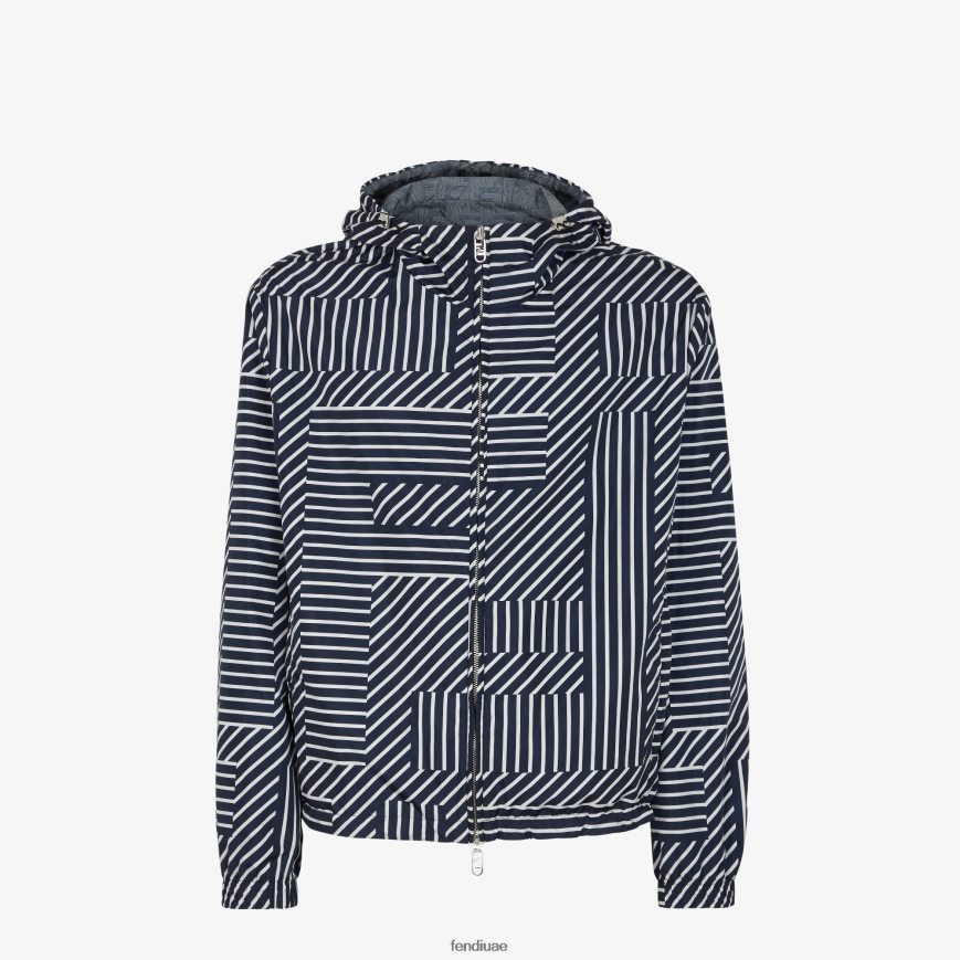 سترة نسيج التكنولوجيا أزرق Fendi رجال ثياب TNL80L1920