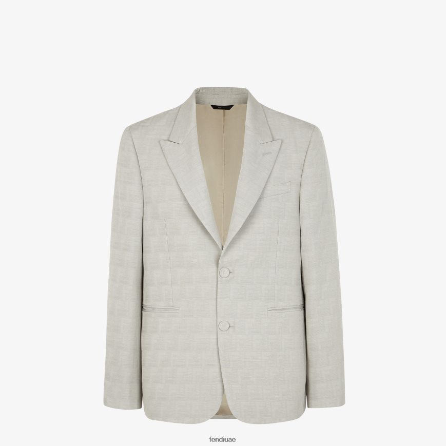 سترة من قماش الجاكار اللون البيج Fendi رجال ثياب TNL80L1924